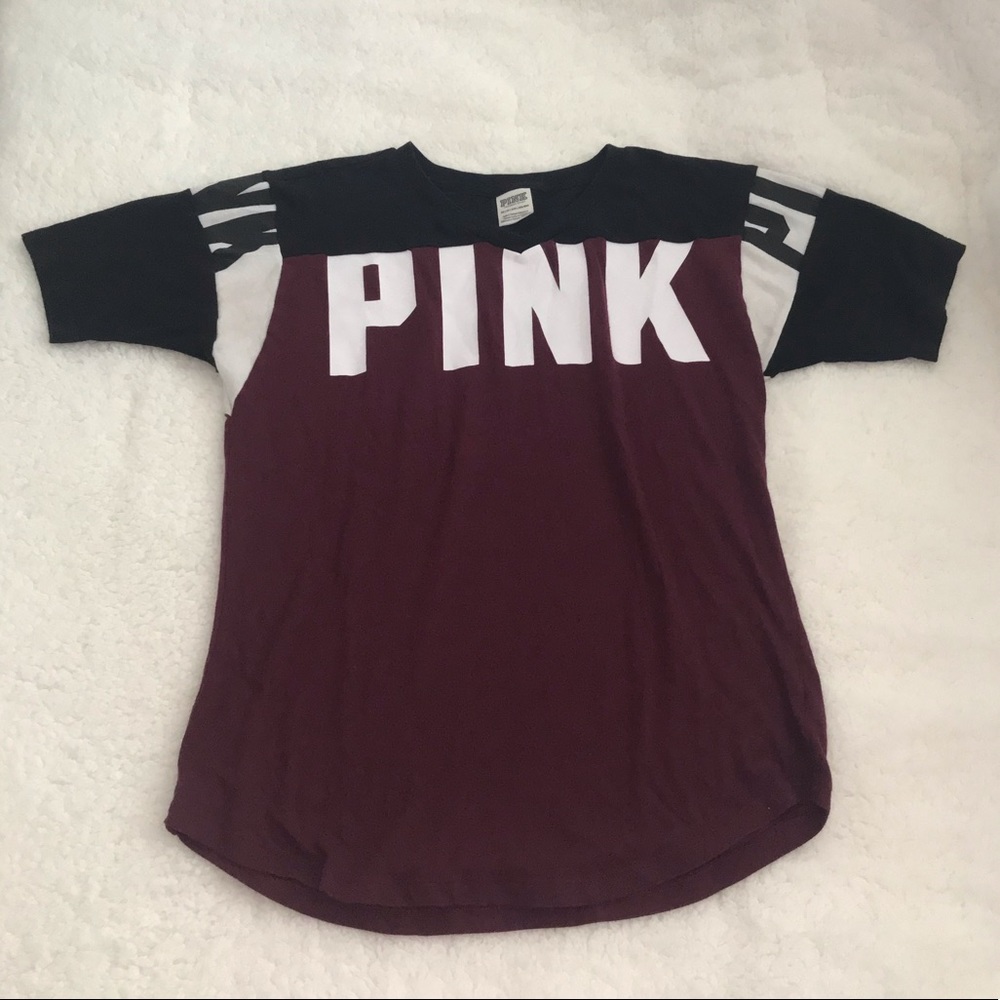 ❌🚫SOLD🚫❌PINK Victoria’s Secret colorblock tee